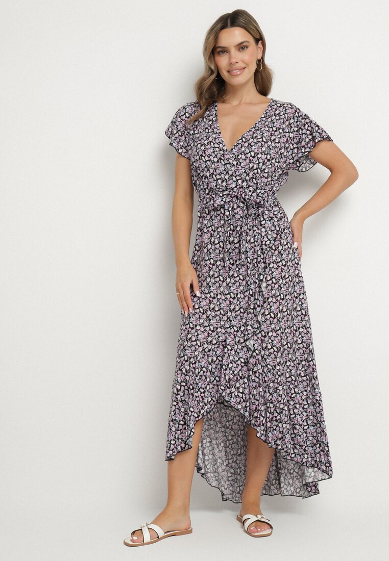 Rochie Neagră cu roz