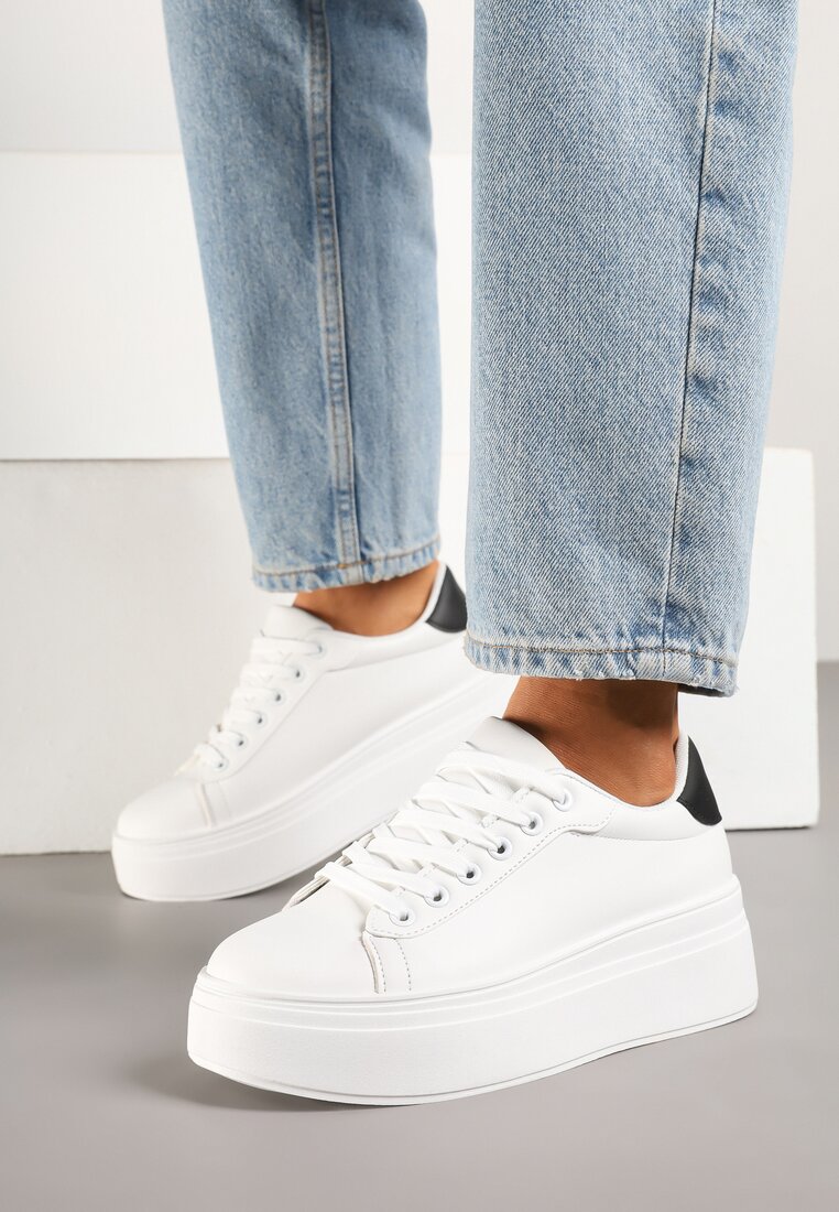 Sneakers Alb cu negru