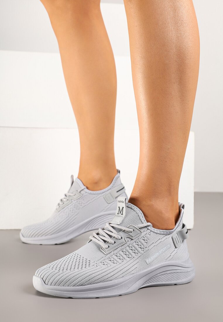 Pantofi Sport Gri Adidași cu Inscripții și Ștanțare Odalira