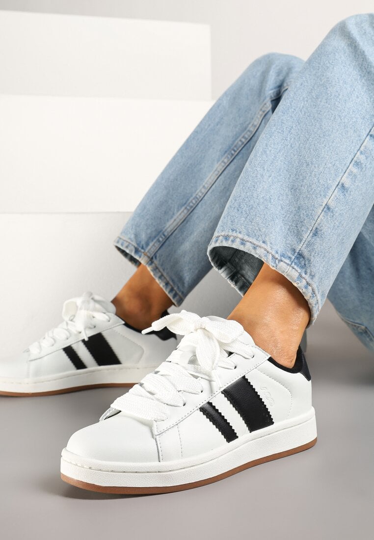 Sneakers Alb cu negru