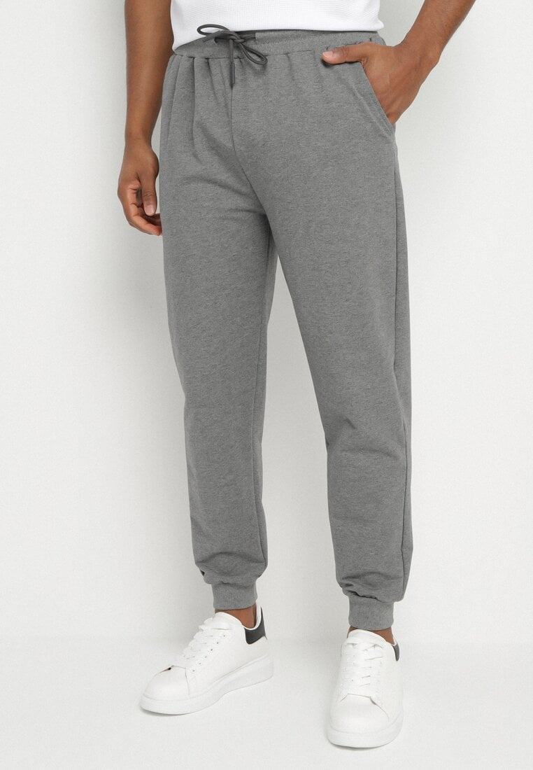 Pantaloni de trening Gri închis cu manșete din bumbac Paladira