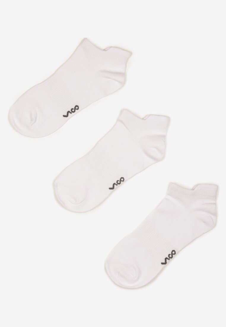 Șosete Albe din Bumbac Pachet de 3 cu Inscripții Folindria