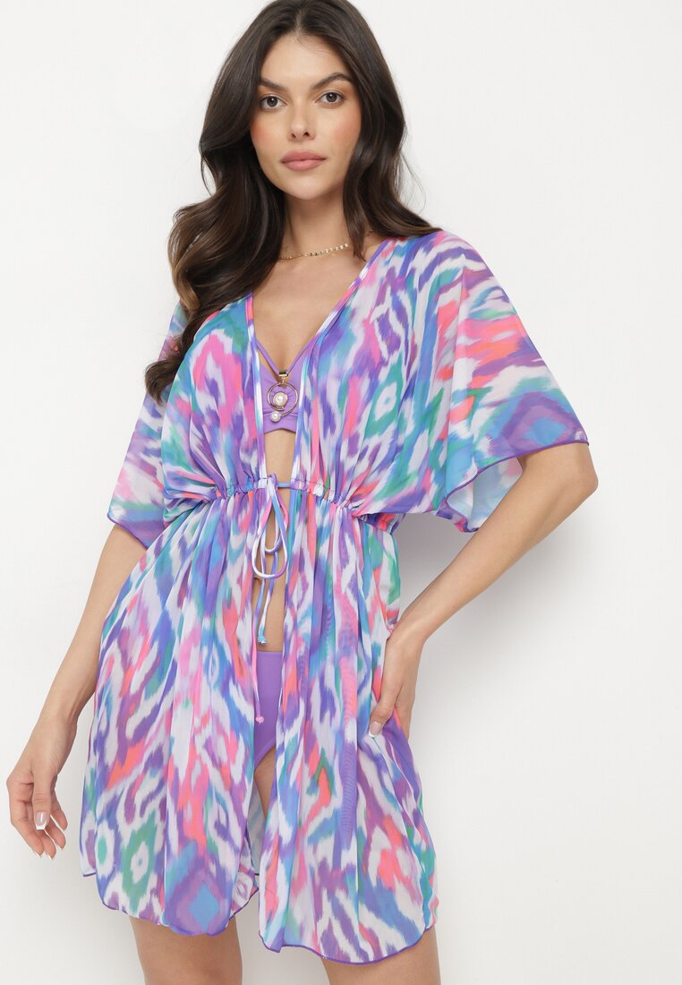 Acoperitoare Violetă din plasă cu model abstract cu legătură Revarella