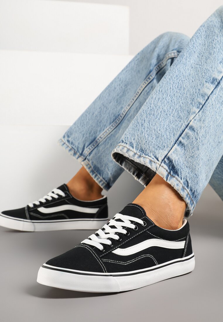 Teniși înalți Negru cu alb