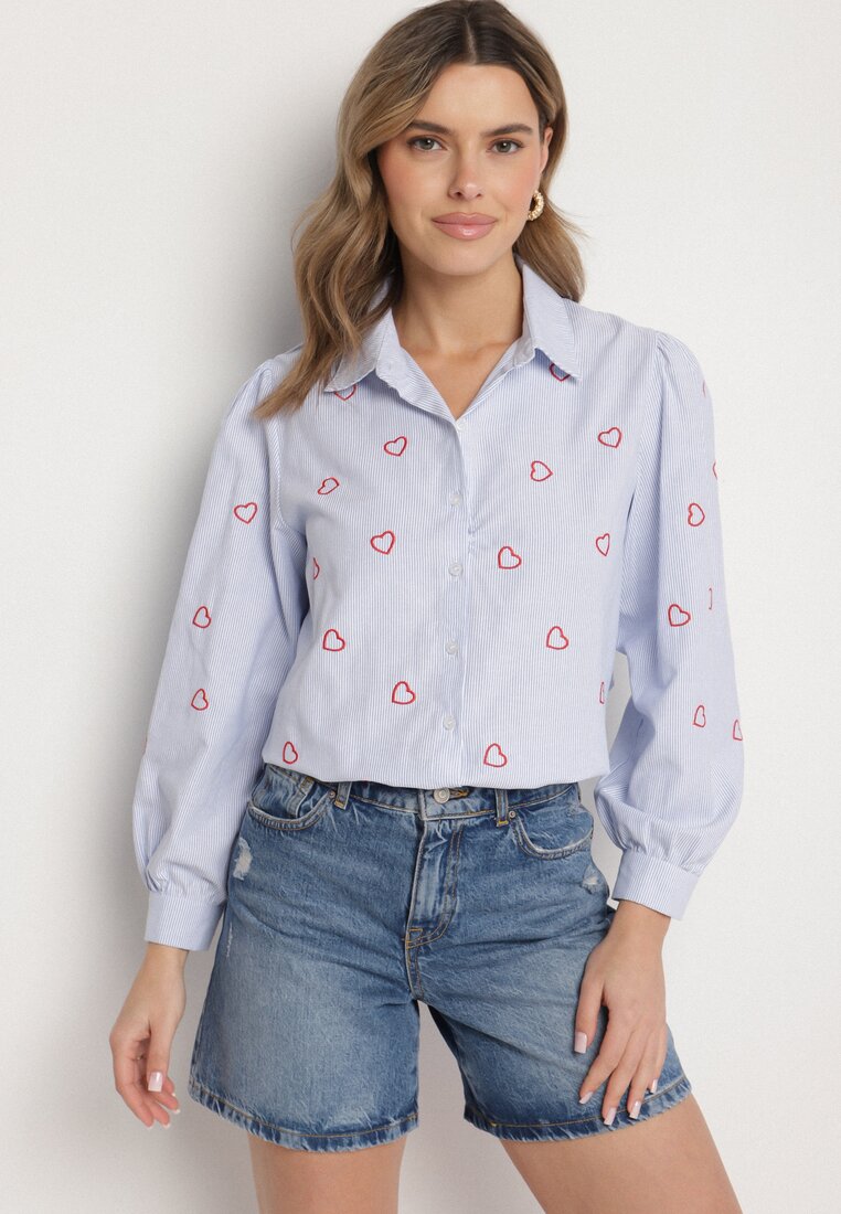 Cămașă Albastră cu roșu