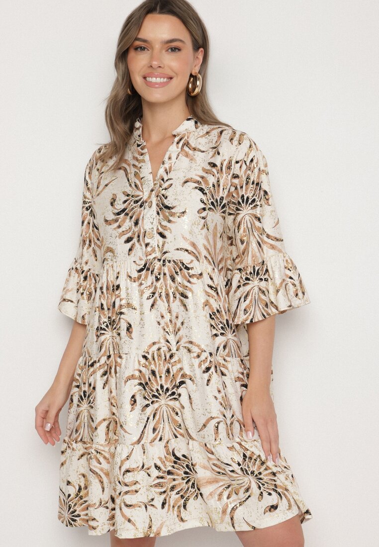 Rochie Maro Cloș cu In cu Imprimeu Metalic Filasenia