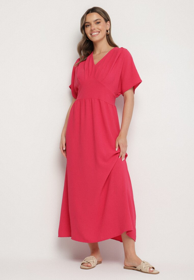 Rochie Fucsia din Bumbac și Partea de Sus în Stil Liliac Filenia