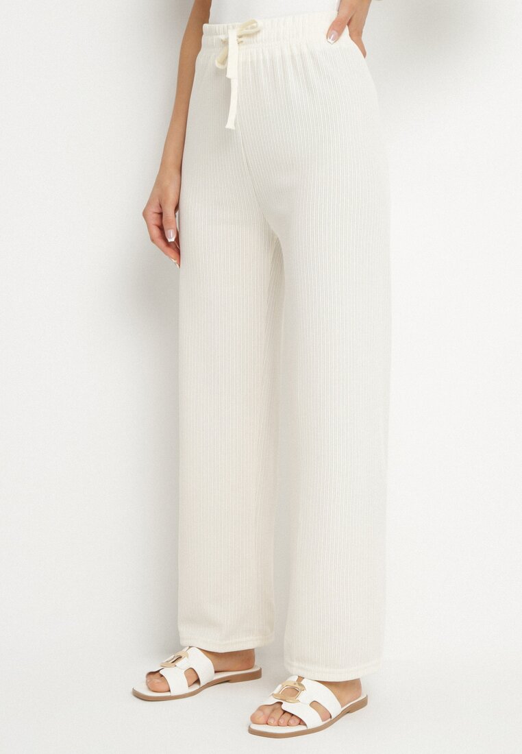 Pantaloni Bej Deschis Lari Cu Talie Înaltă Savirea