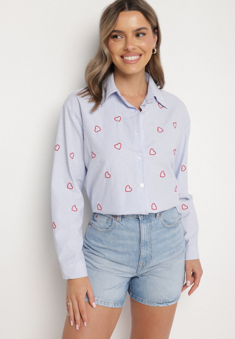 Cămașă Albastră cu roșu