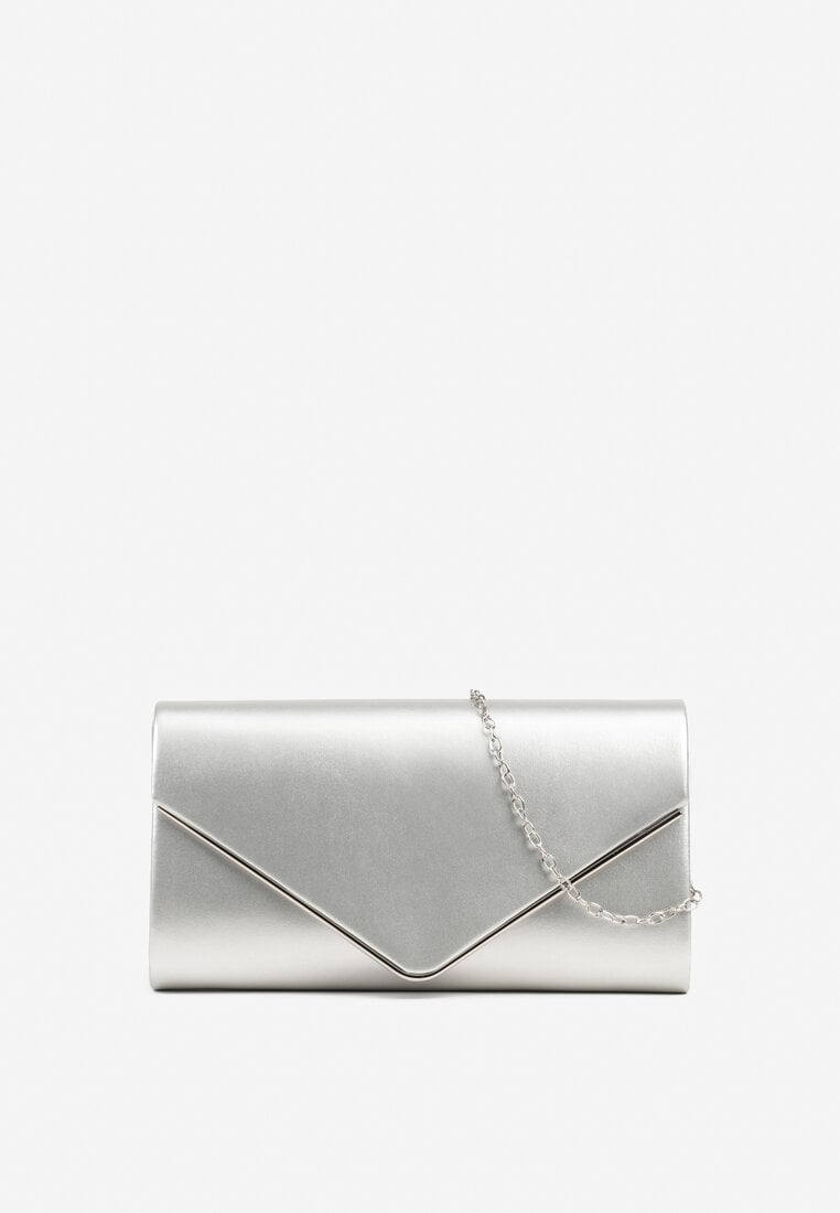 Geantă Argintie Clasică cu Lanț Adițional Pasitia