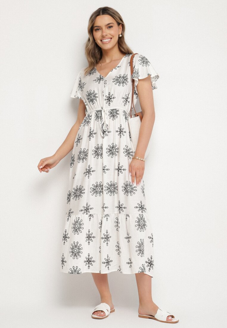 Rochie Albă cu negru