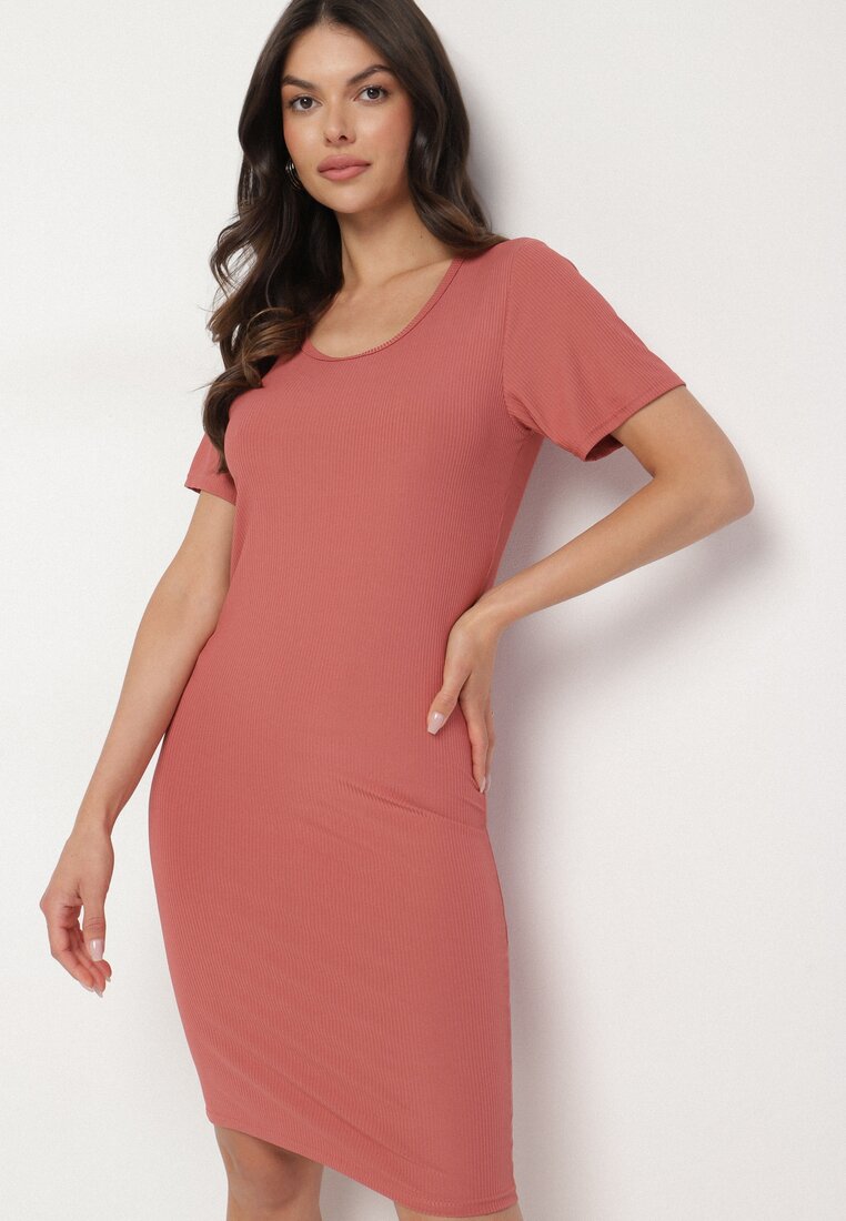Rochie Roz Casual cu Bumbac Lumelisse