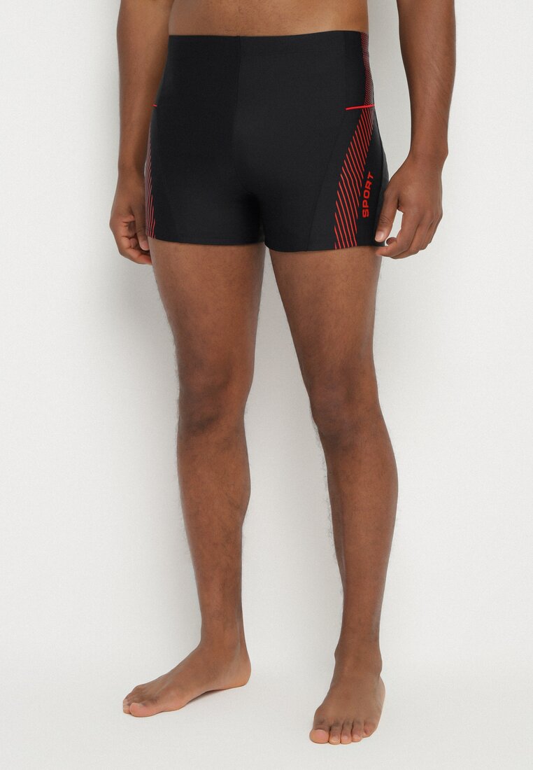 Costum de baie bărbătesc Negru cu roșu