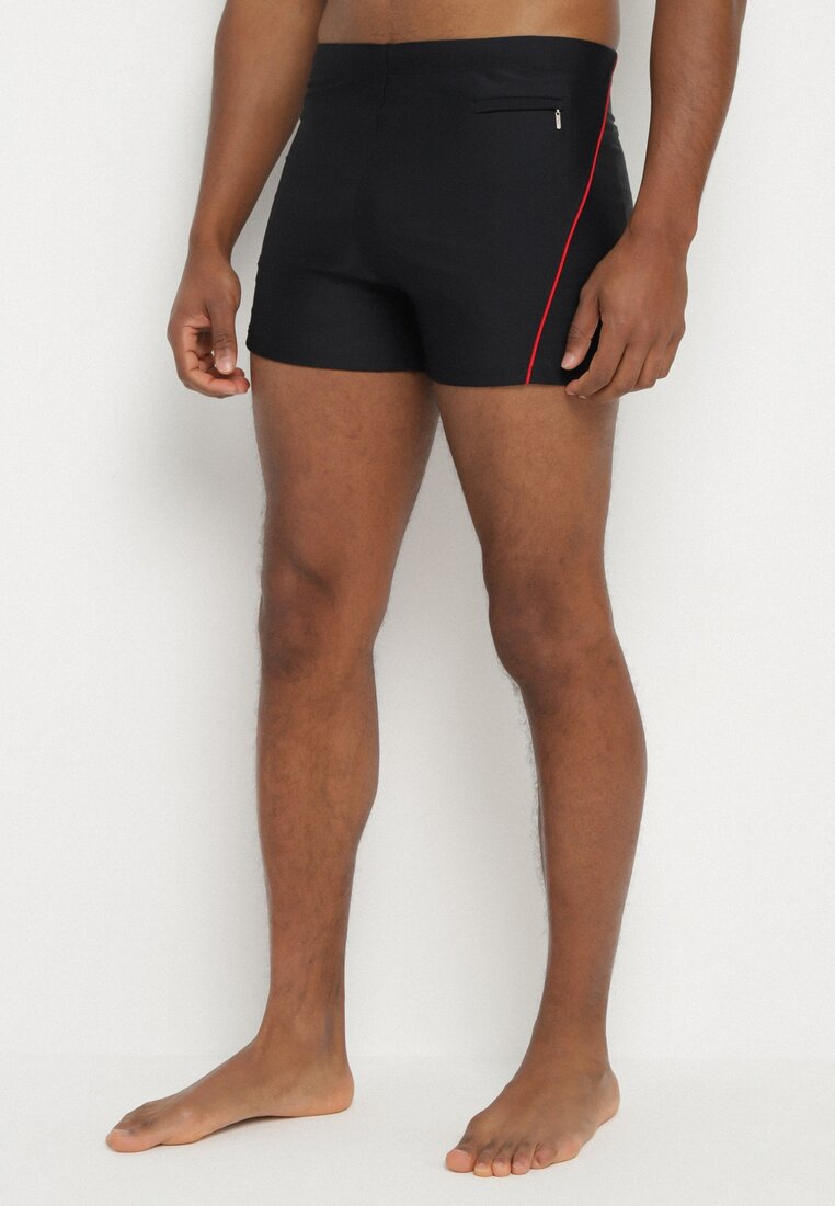 Costum de baie bărbătesc Negru cu roșu