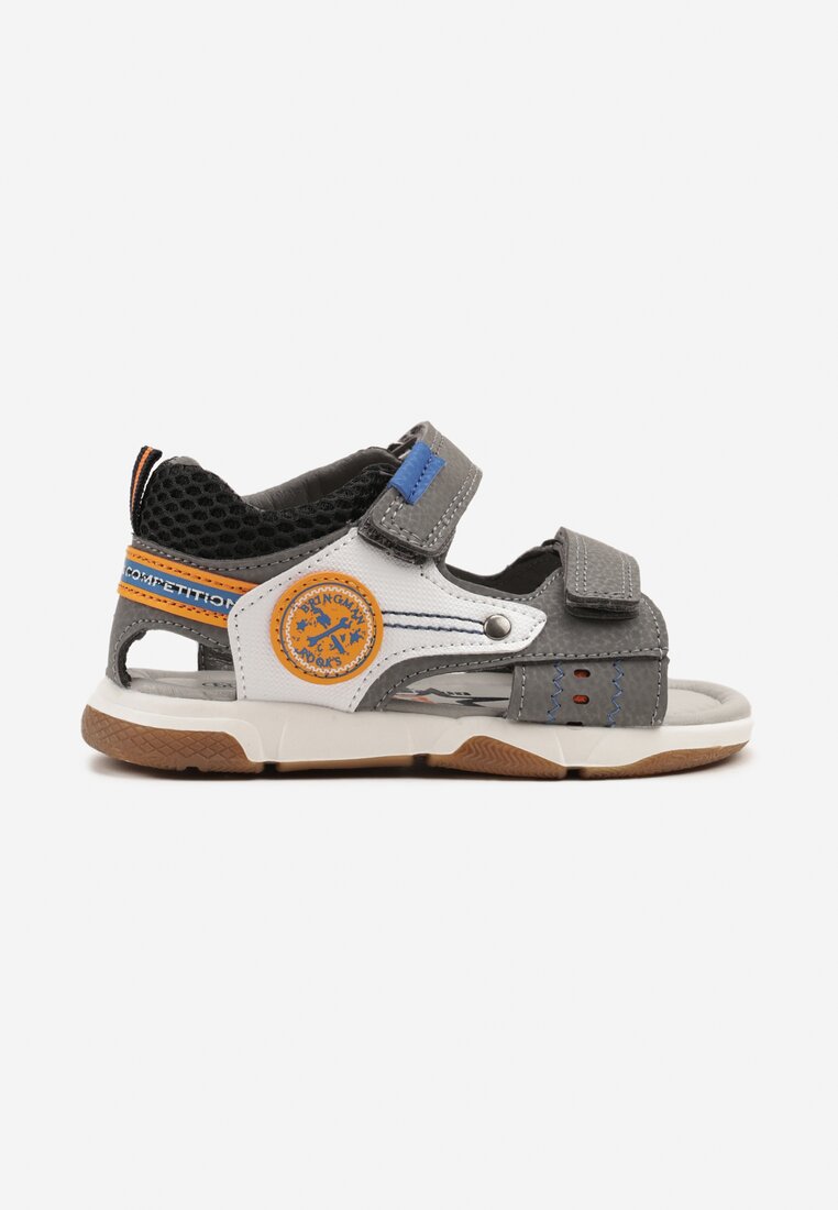 Sandale Gri cu portocaliu