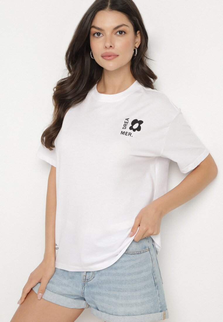 T-shirt Alb cu albastru