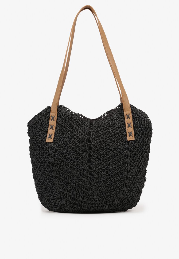 Geantă Neagră de umăr împletită în stil Boho Liramirae