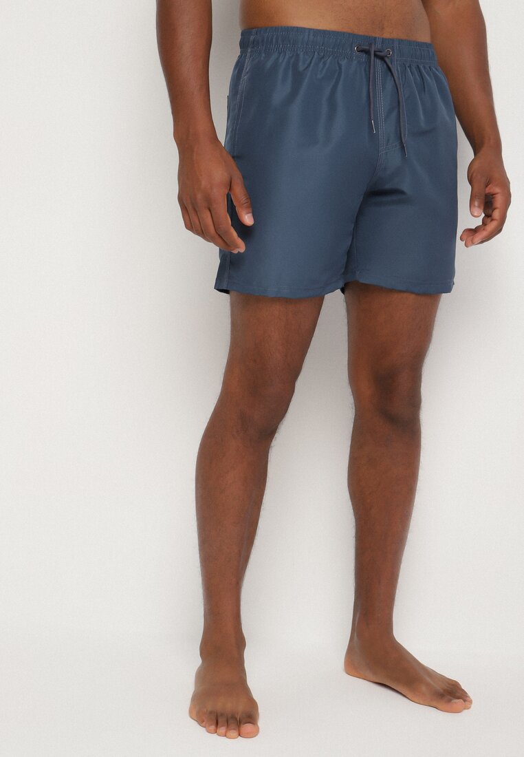 Pantaloni scurți de baie bleumarin Clasic cu Buzunare Aravie