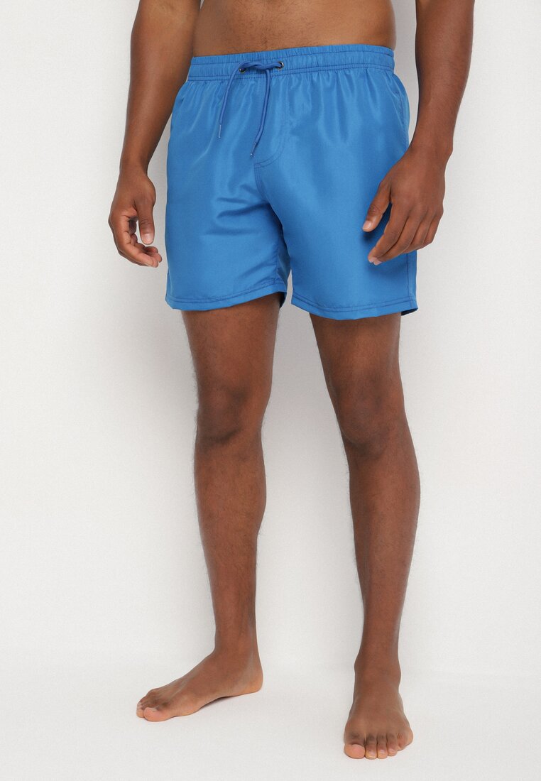 Pantaloni scurți de baie Albaștri Clasici cu Buzunare Aravie