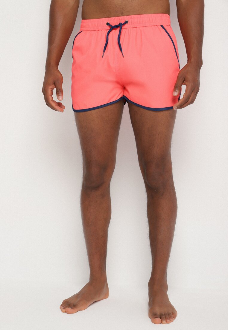 Pantaloni scurți de baie roz cu Garnitură Decorativă și Buzunare Folalisa