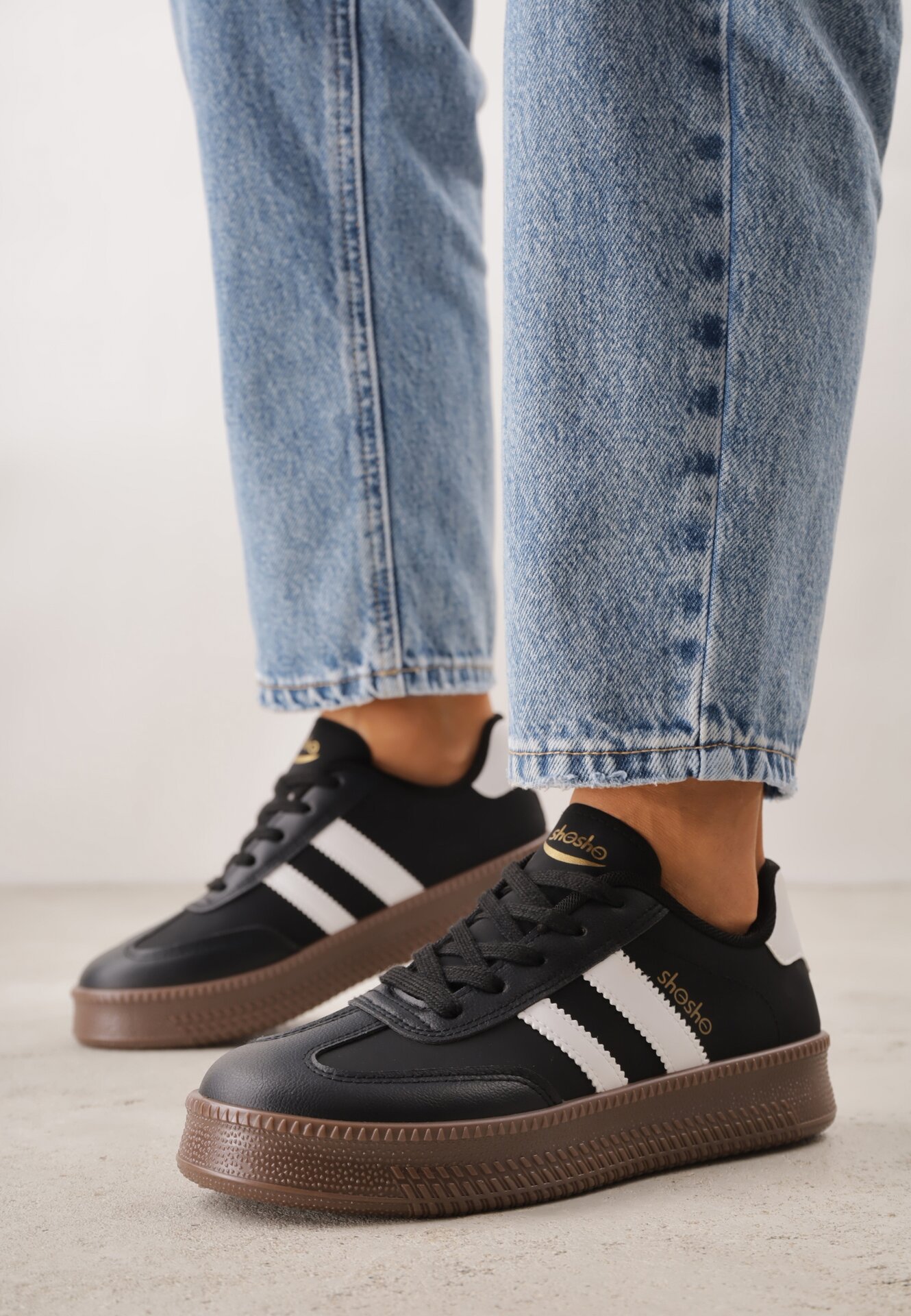 Sneakers Negru cu alb