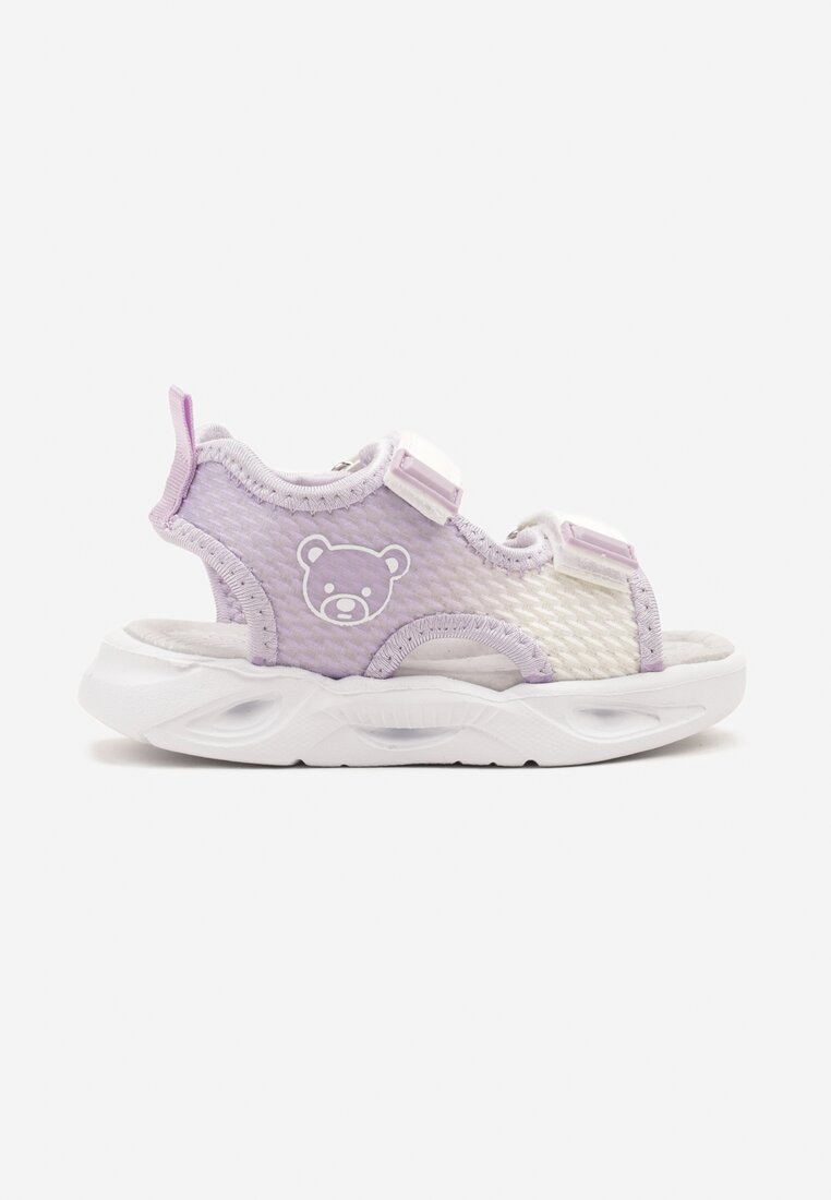 Sandale Violet cu Brant din Piele și Motiv Ursuleț Tilanna