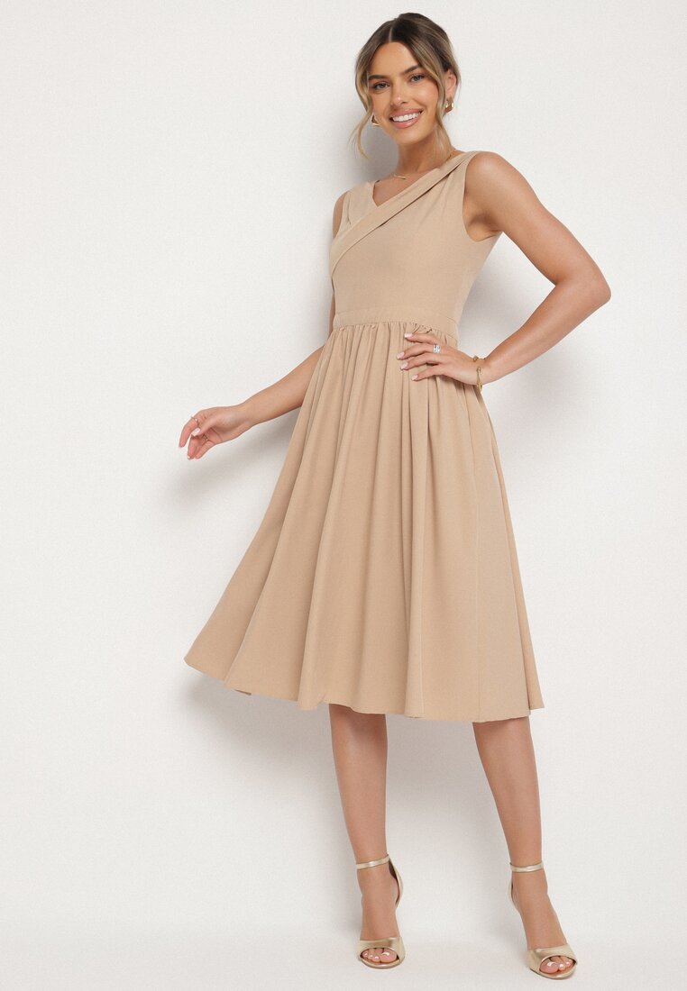 Rochie Bej Clasică Evazată Vices Tolissela