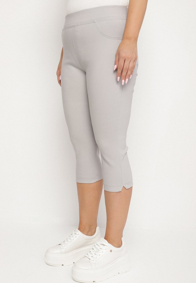 Pantaloni Gri deschis din Bumbac Capri Dolonisa