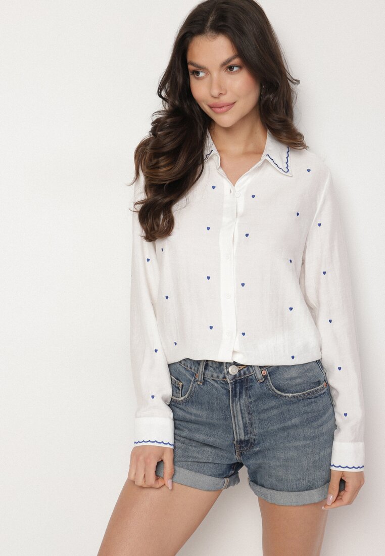 Cămașă Albă cu albastru