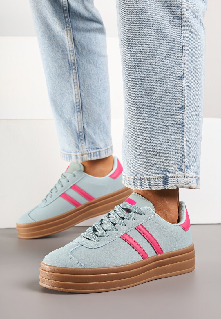 Sneakers Verde cu roz