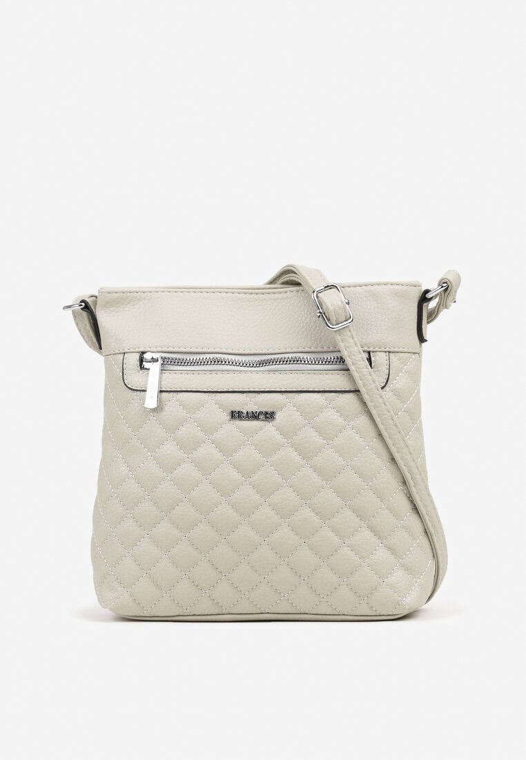 Geantă Gri Matlasată Tip Poștaș cu Fermoar Silendrea