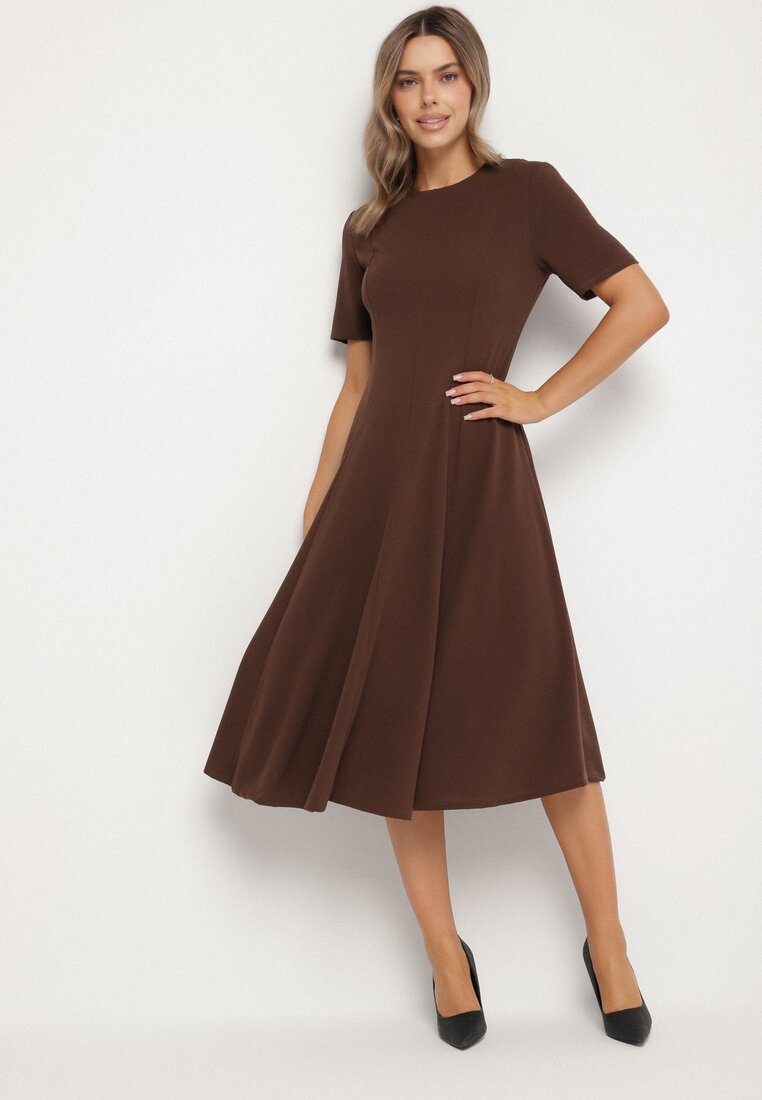 Rochie Maro Evazată cu Talie Marcată Telorwena