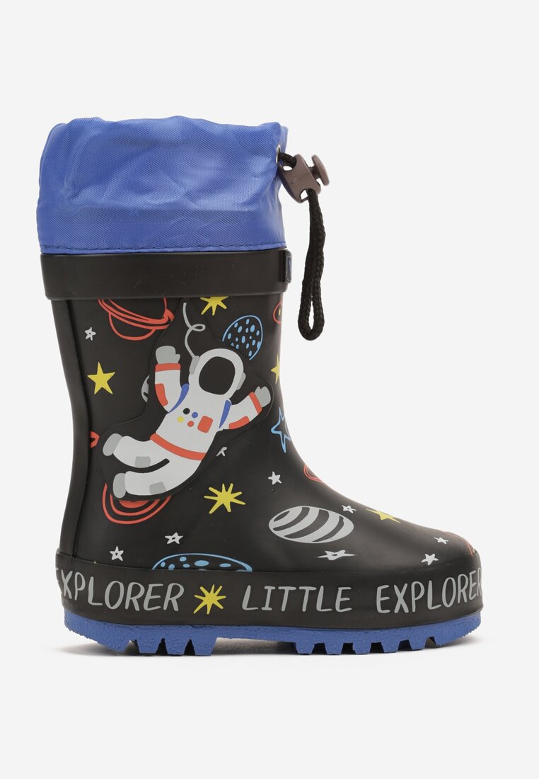 Cizme de cauciuc Negru cu bleumarin