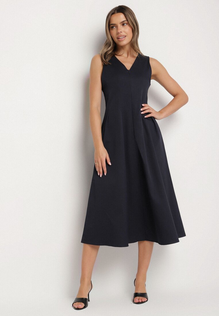 Rochie granat cu croi evazat cu decolteu în V Alifia