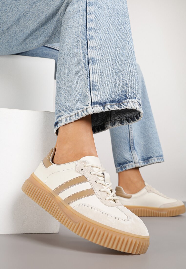 Sneakers Bej cu maro