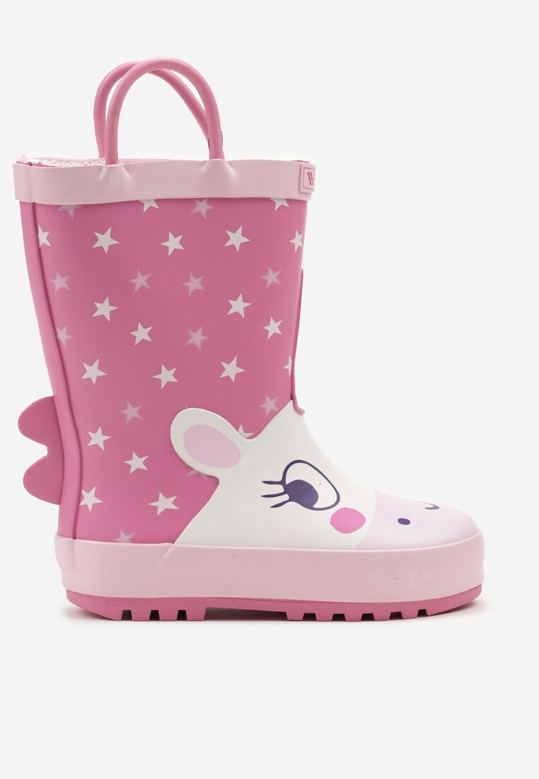 Cizme de cauciuc Fucsia cu roz