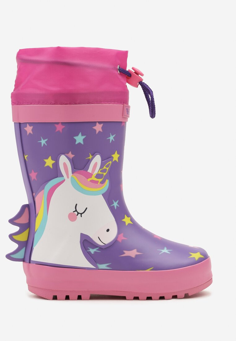 Cizme de cauciuc Mov cu roz