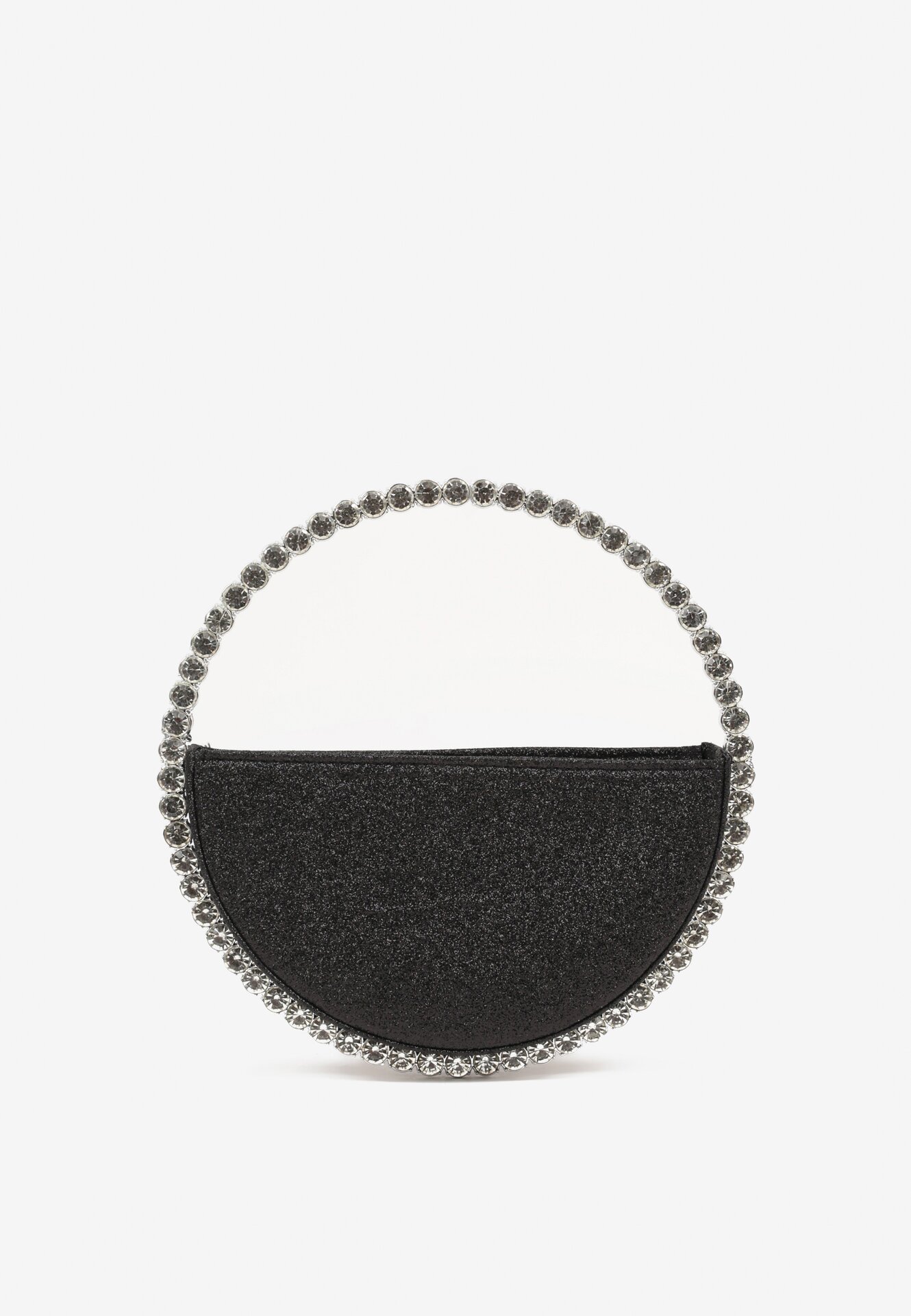 Geantă Neagră Geometrică De cocktail cu Sclipici și Zirconii Fesarela