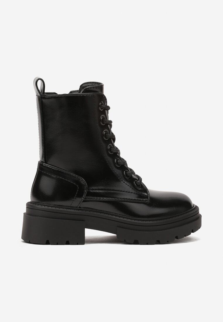 Botine Negre Lăcuite Tip Ghete Inesta