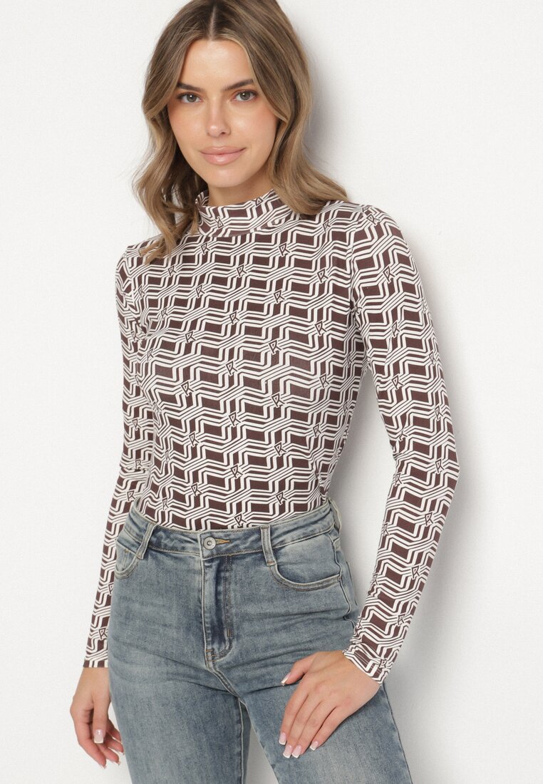 Bluză Albă cu maro