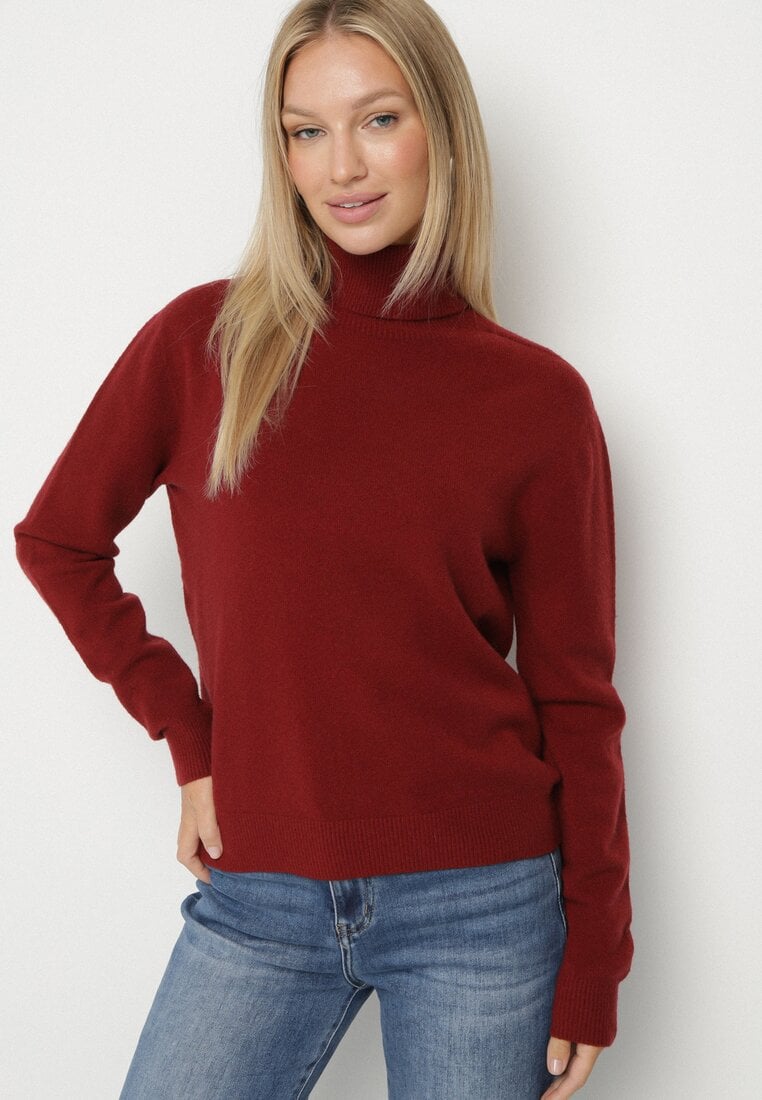 Pulover pe gât Bordo