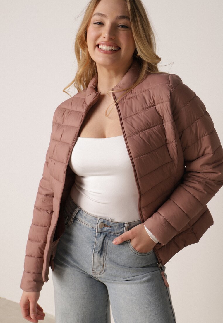 Geacă Bej Matlasată în Stil Clasic Nelaniel