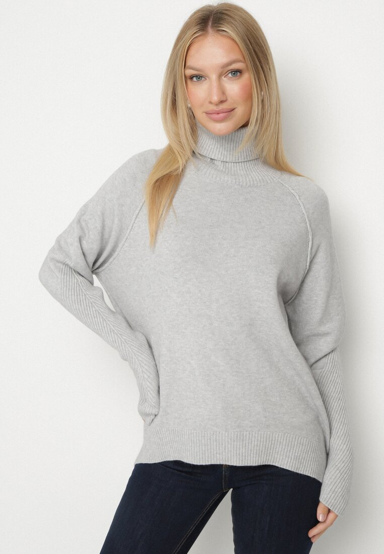 Pulover pe gât Gri