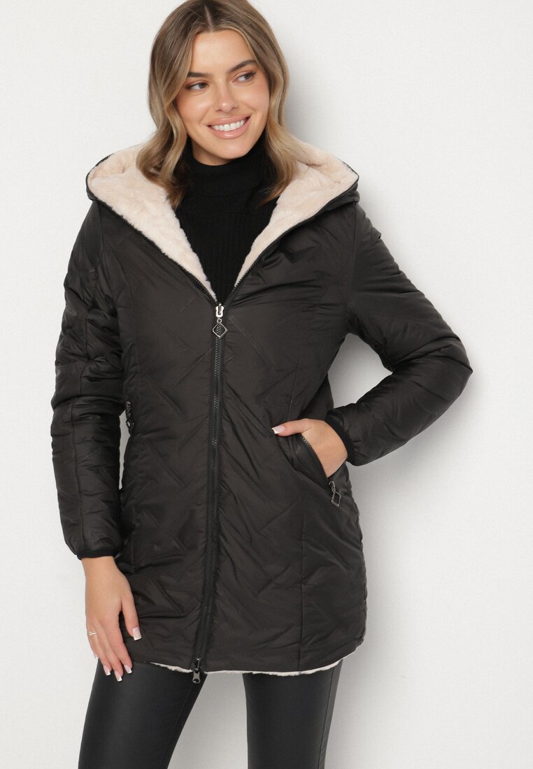 Geacă Neagră cu bej