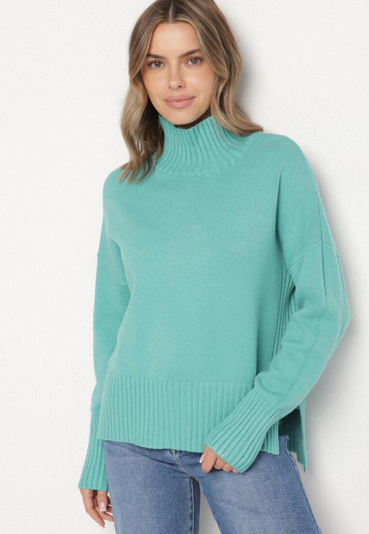 Pulover pe gât Verde deschis