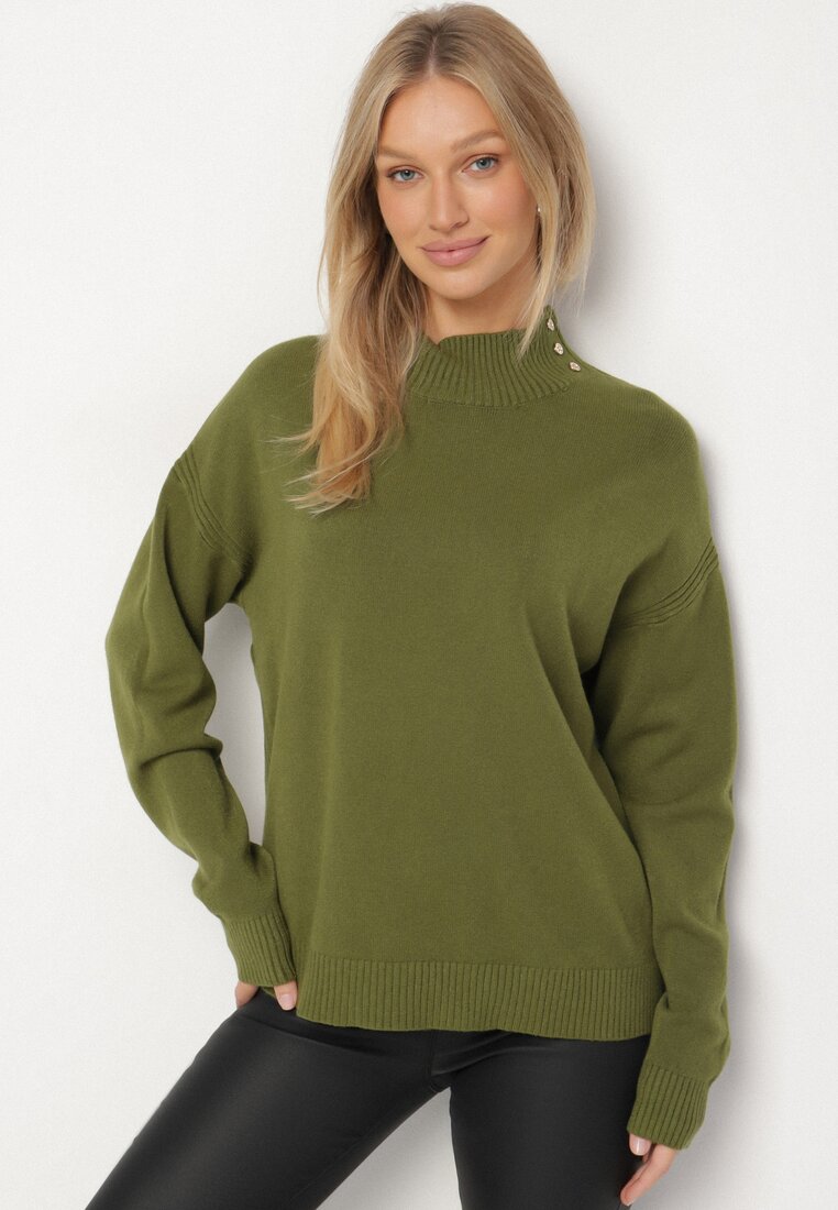 Pulover pe gât Verde