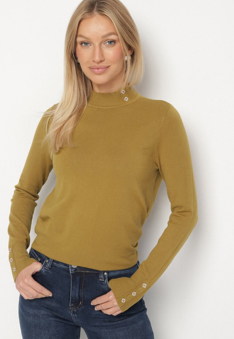 Pulover pe gât Verde