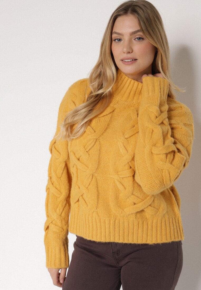 Pulover pe gât Galben