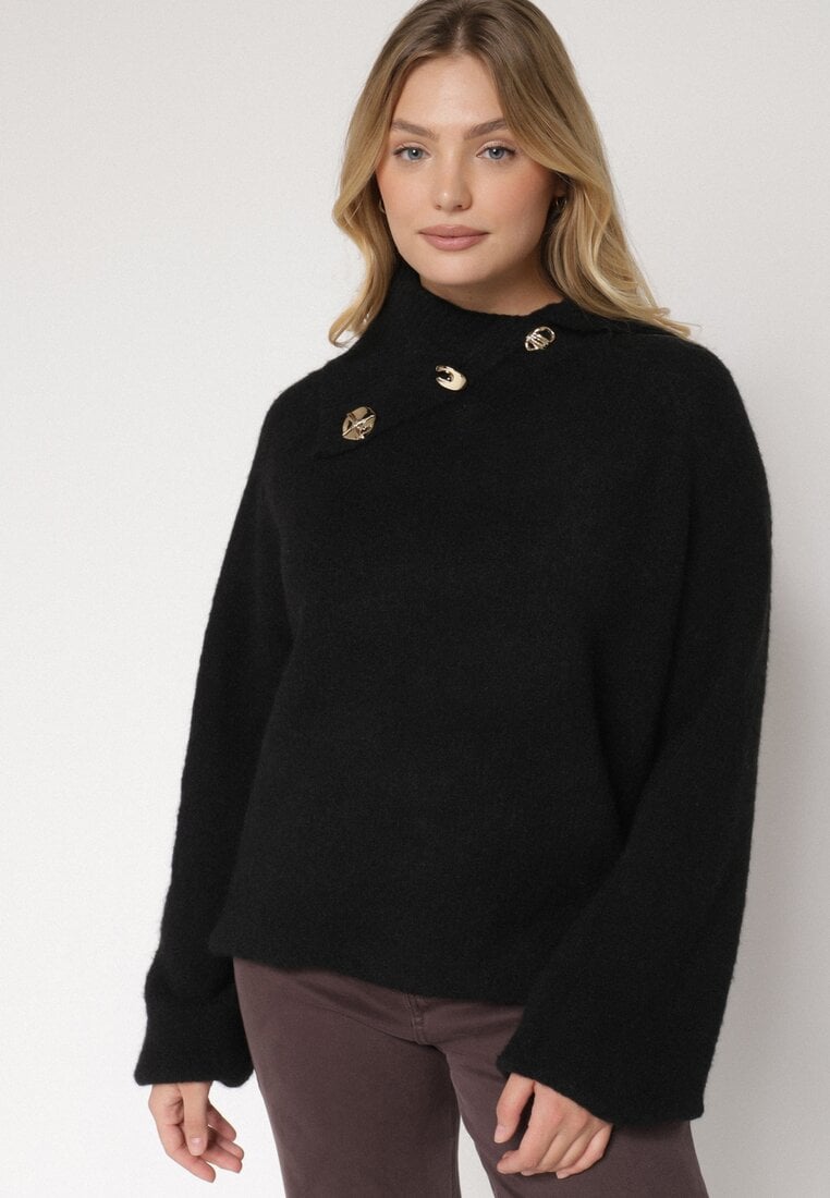 Pulover pe gât Negru