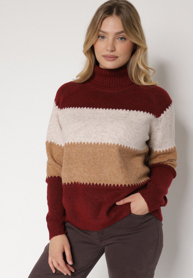 Pulover pe gât Bordo